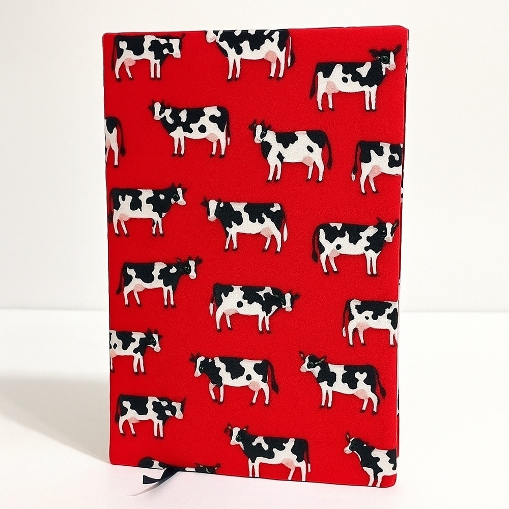 Journal cover cows print cotton book cover 7 1/4”x5 1/4”